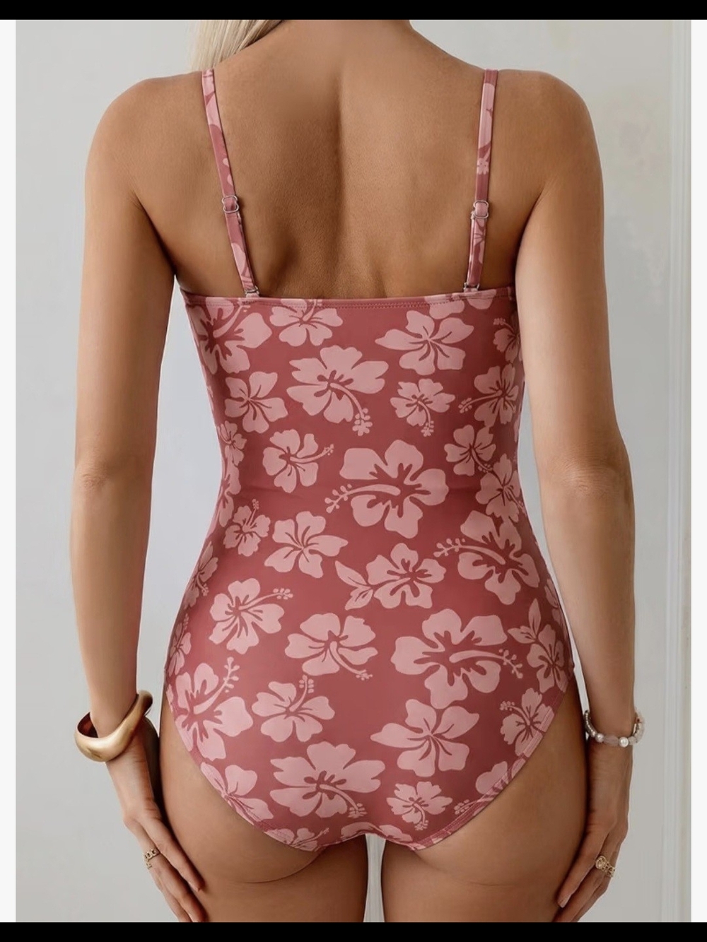 Herseas Floral Ruched One-Piece Swimsuit #1430 NWOT - Picture 5 of 10
